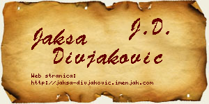 Jakša Divjaković vizit kartica